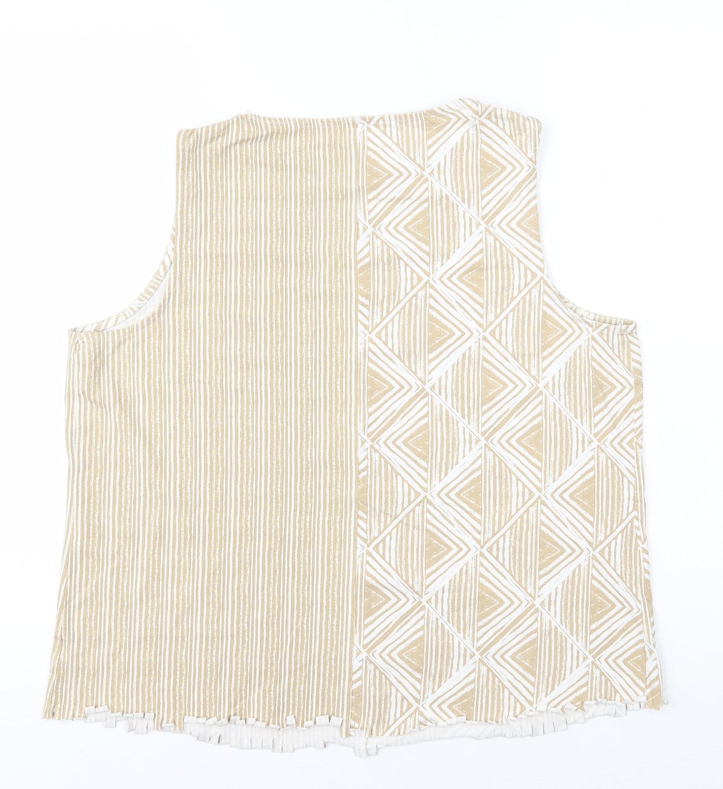 Womens UK Size 16 Preworn Beige Basic Tank