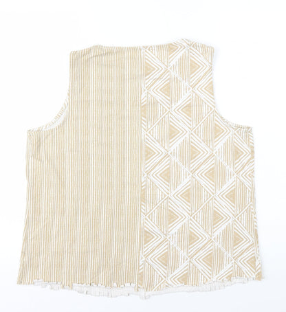 Womens UK Size 16 Preworn Beige Basic Tank