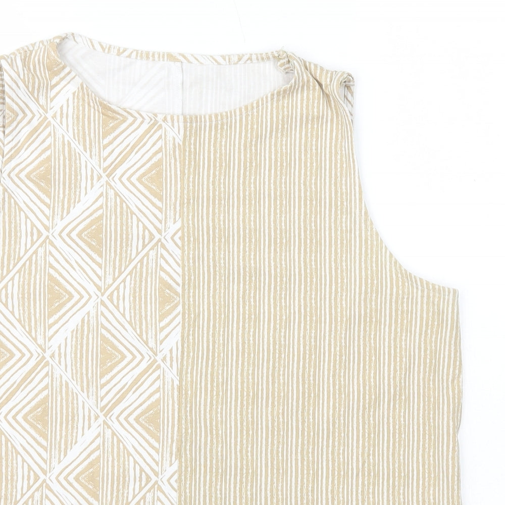 Womens UK Size 16 Preworn Beige Basic Tank
