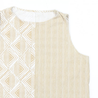 Womens UK Size 16 Preworn Beige Basic Tank