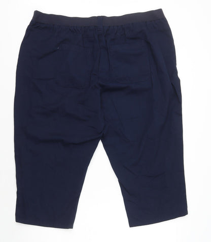 Mens UK Size 3XL Cotton Traders Regular Fit Cropped Blue Trousers