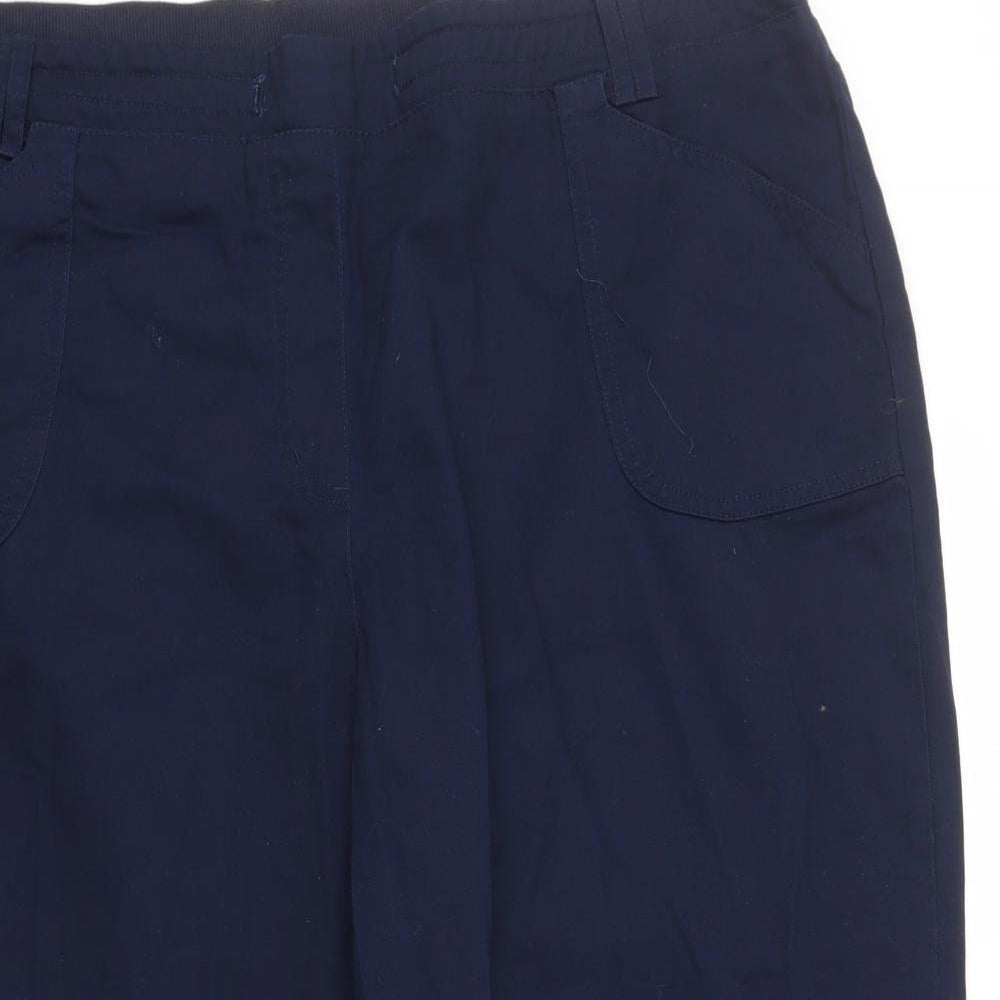 Mens UK Size 3XL Cotton Traders Regular Fit Cropped Blue Trousers