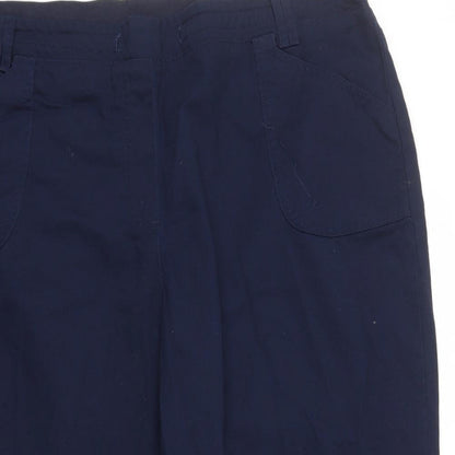 Mens UK Size 3XL Cotton Traders Regular Fit Cropped Blue Trousers