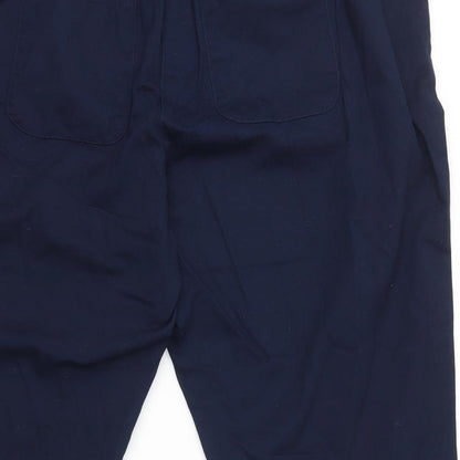 Mens UK Size 3XL Cotton Traders Regular Fit Cropped Blue Trousers