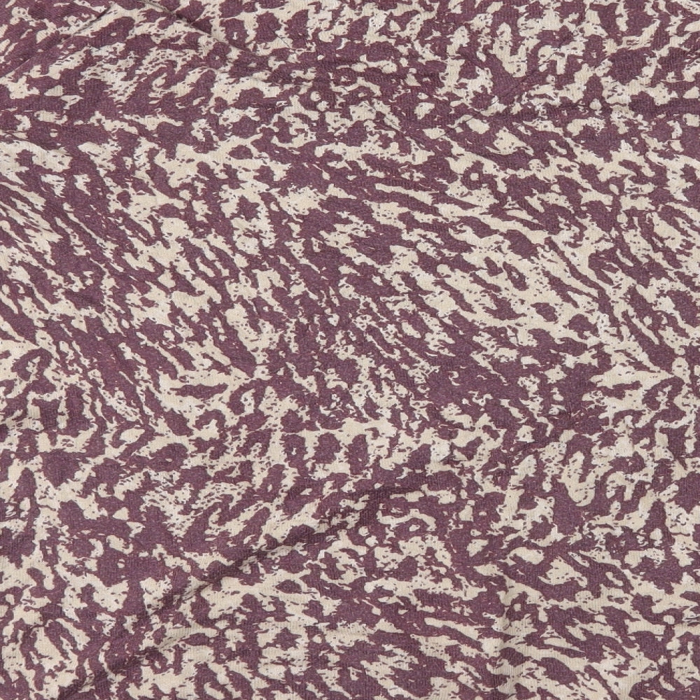 NEXT Womens Brown Animal Print Cotton Jumper Dress Size 8 V-Neck Pullover