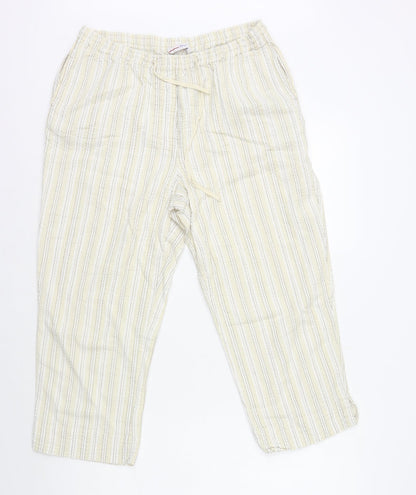 Womens UK Size 14 Papaya Regular Fit Capri Yellow Trousers