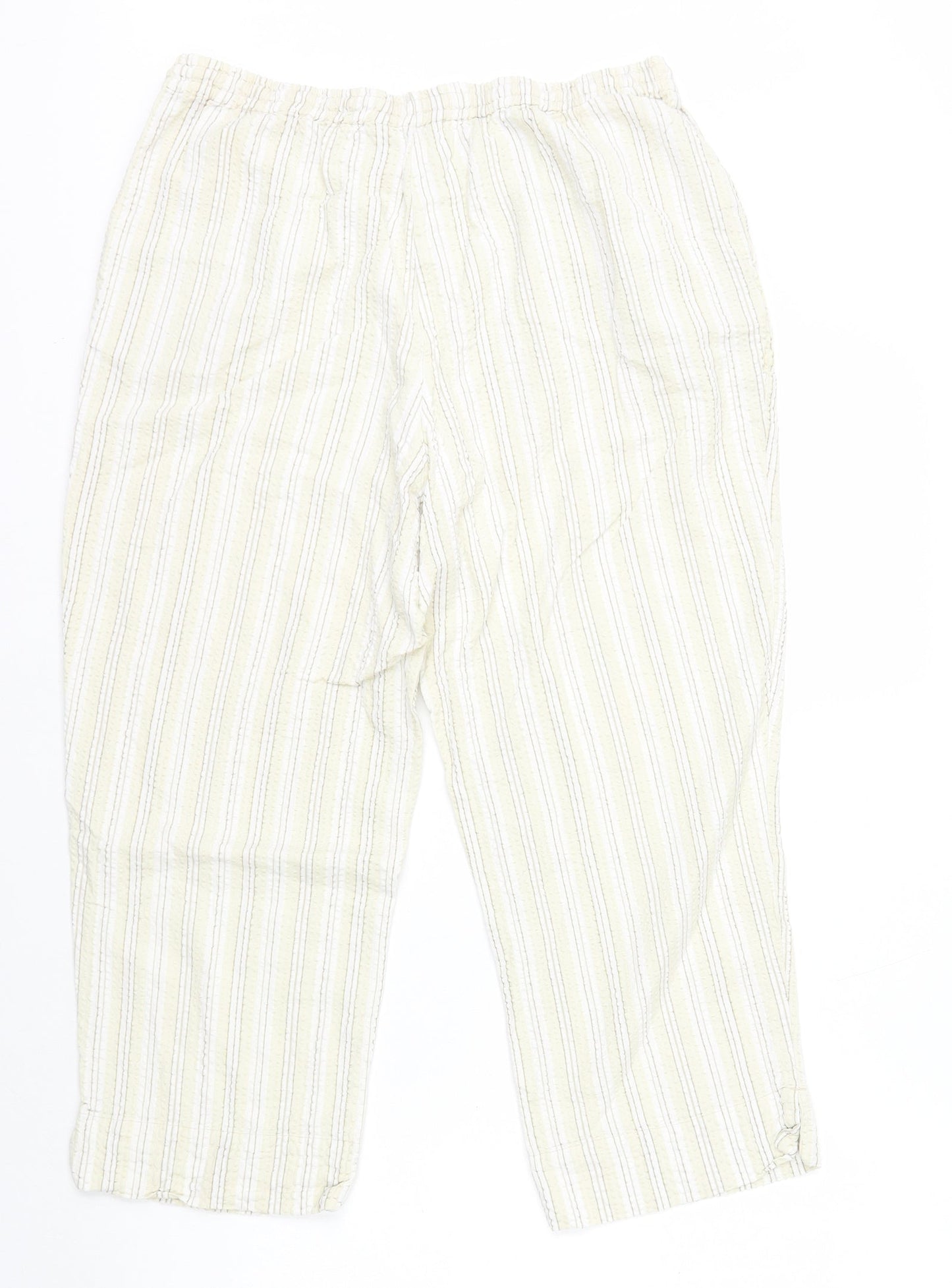 Womens UK Size 14 Papaya Regular Fit Capri Yellow Trousers