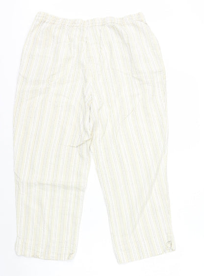 Womens UK Size 14 Papaya Regular Fit Capri Yellow Trousers