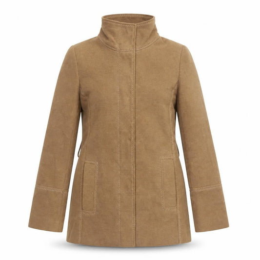 H&M Womens Brown Pea Coat Coat Size 8 Snap