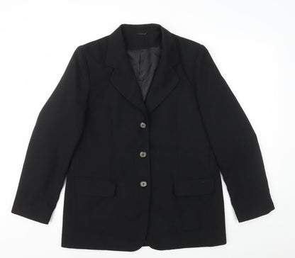 Bonmarché Womens Black Polyester Jacket Blazer Size 14
