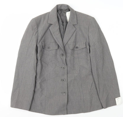 NEXT Womens Grey Polyester Jacket Blazer Size 8