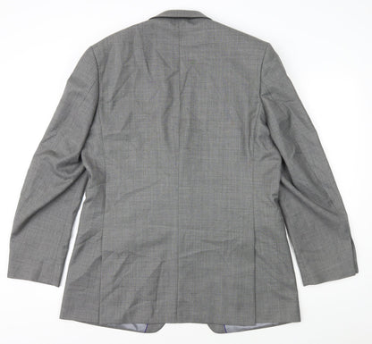 Preworn` Mens Grey Wool Jacket Blazer Size 42