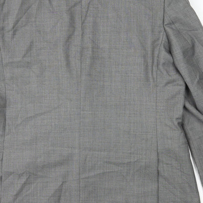 Preworn` Mens Grey Wool Jacket Blazer Size 42