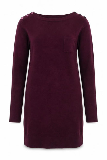 Dorothy Perkins Womens Purple Acrylic Jumper Dress Size 8 Boat Neck Pullover