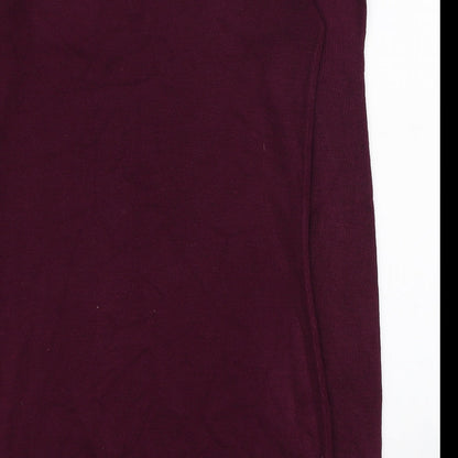 Dorothy Perkins Womens Purple Acrylic Jumper Dress Size 8 Boat Neck Pullover