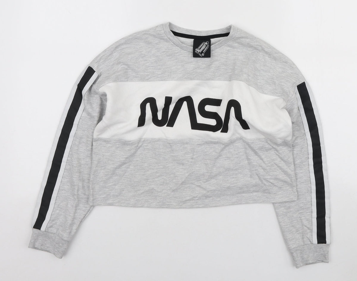 George Girls Grey Polyester Pullover Sweatshirt Size 9-10 Years Pullover - NASA