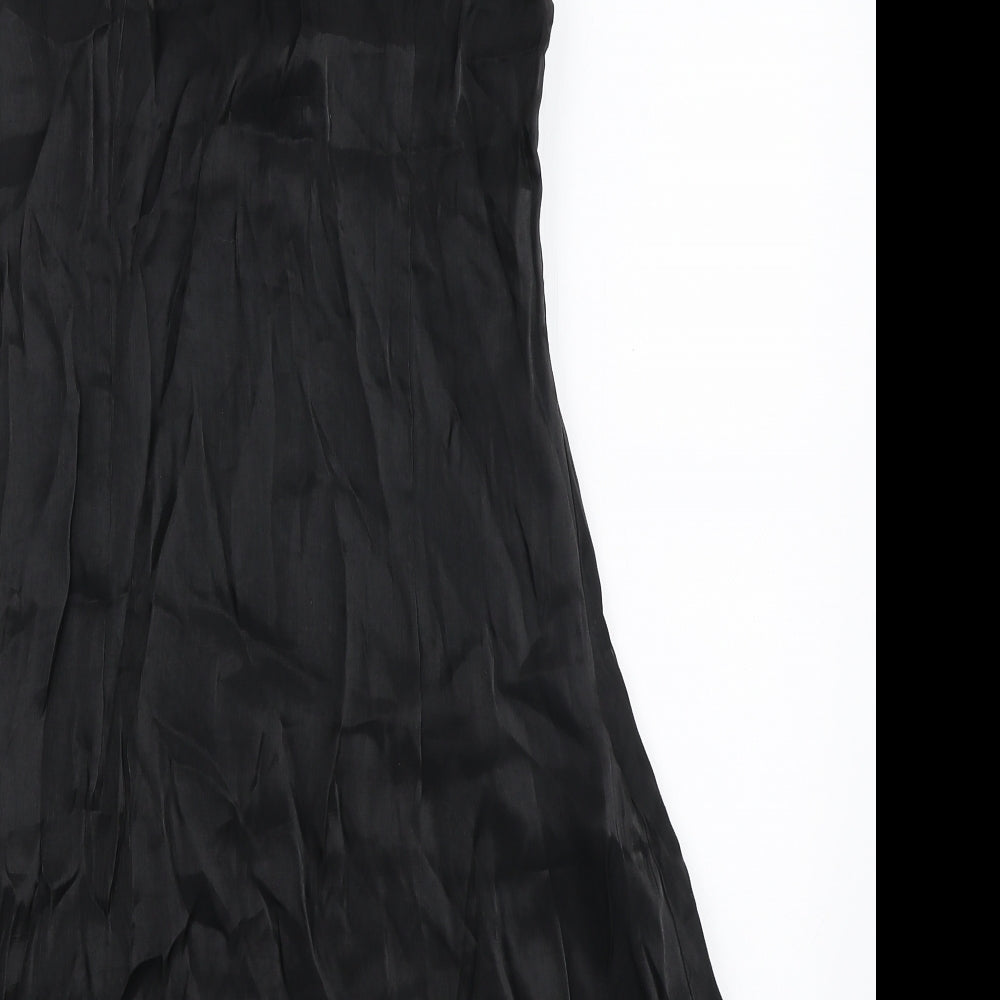 SheIn Womens Black Polyester A-Line Size M V-Neck Zip