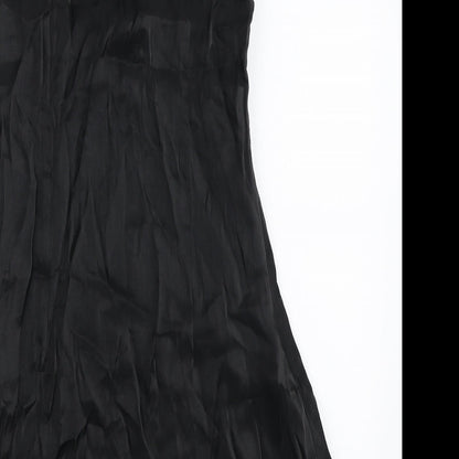 SheIn Womens Black Polyester A-Line Size M V-Neck Zip