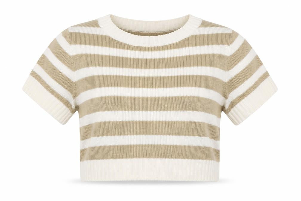 Womens UK Size S H&M Beige Basic T-Shirt