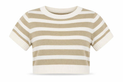 Womens UK Size S H&M Beige Basic T-Shirt