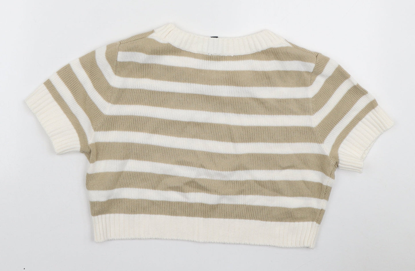 Womens UK Size S H&M Beige Basic T-Shirt