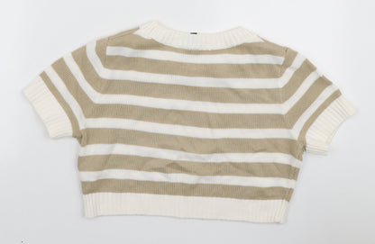 Womens UK Size S H&M Beige Basic T-Shirt