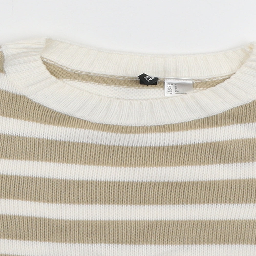 Womens UK Size S H&M Beige Basic T-Shirt