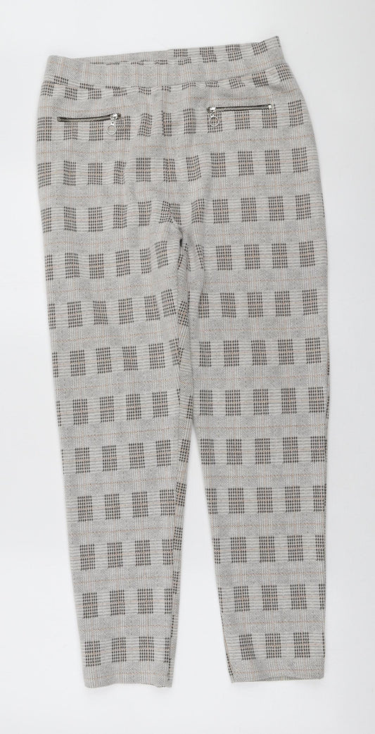 Select Womens Brown Plaid Polyester Trousers Size L L27 in Regular