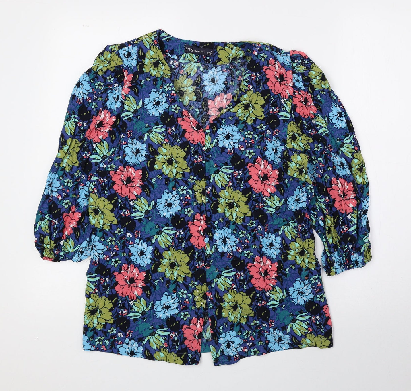 Womens UK Size 8 Marks and Spencer Multicoloured Basic Blouse