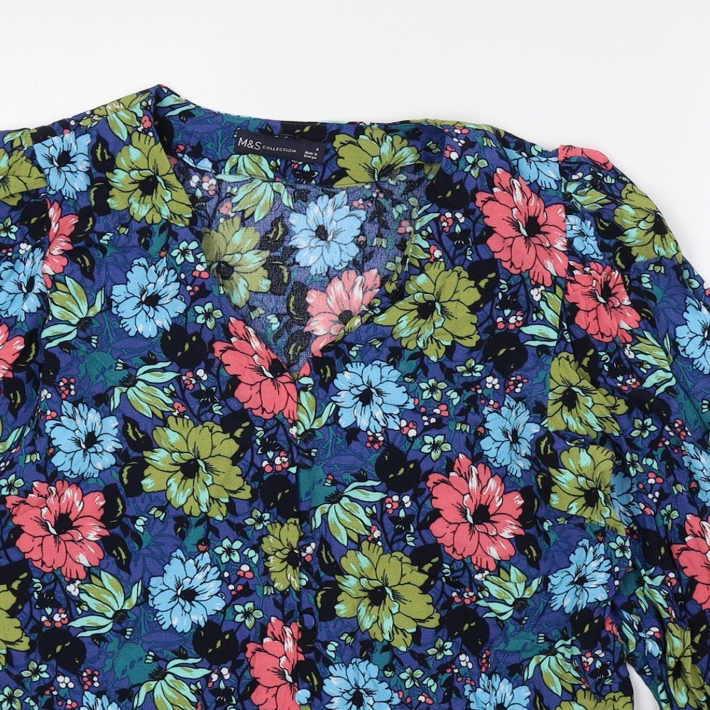 Womens UK Size 8 Marks and Spencer Multicoloured Basic Blouse