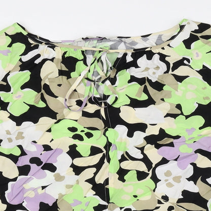 Autograph Womens Multicoloured Floral Polyester Basic Blouse Size 10 V-Neck