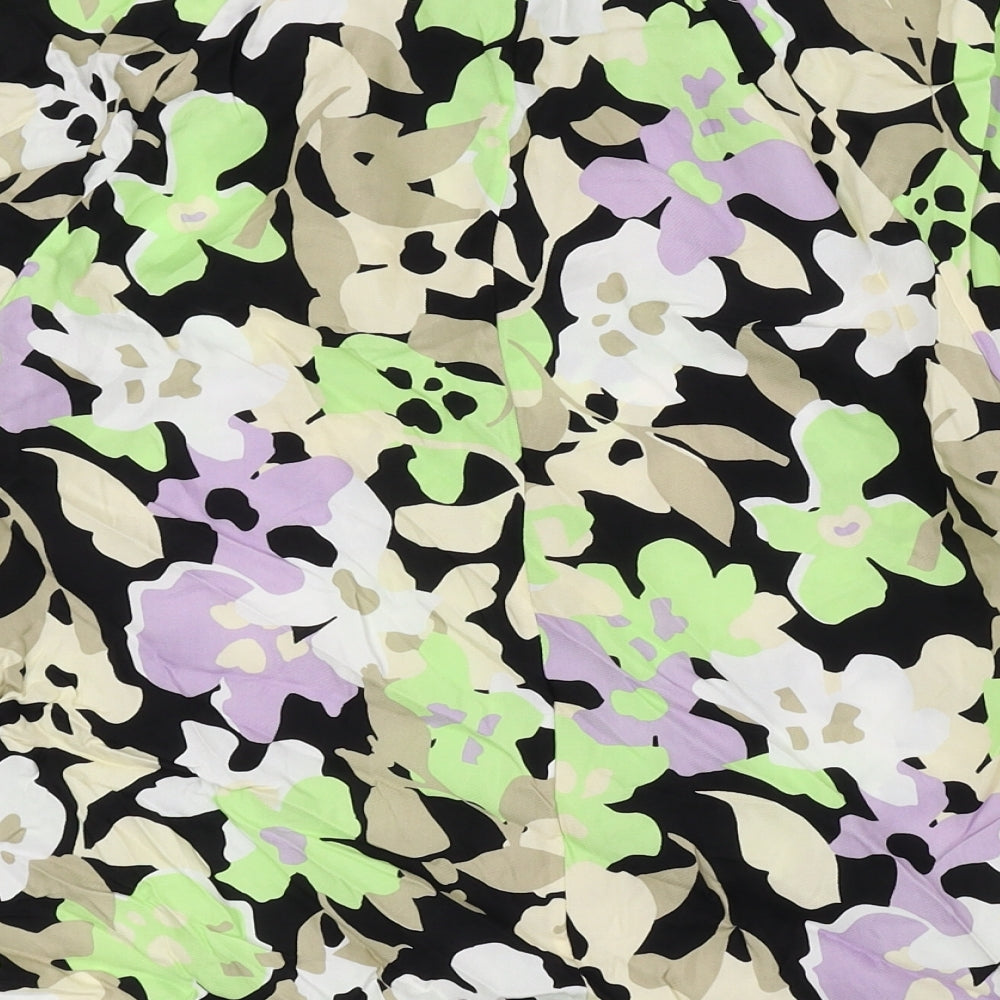 Autograph Womens Multicoloured Floral Polyester Basic Blouse Size 10 V-Neck