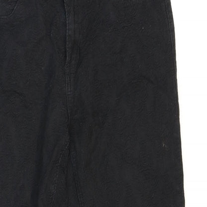 Onado Woman Womens Black Geometric Cotton Skinny Jeans Size 10 L27 in Regular Zip - Damaske