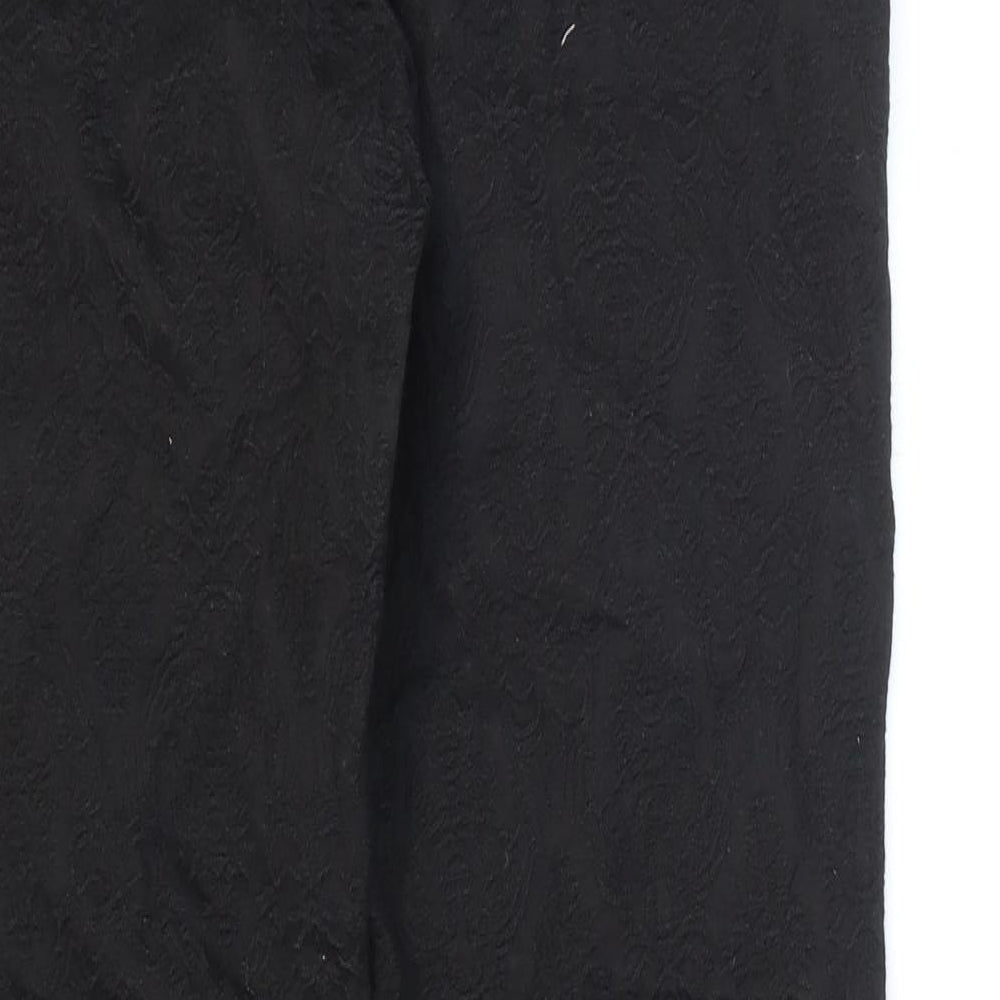Onado Woman Womens Black Geometric Cotton Skinny Jeans Size 10 L27 in Regular Zip - Damaske
