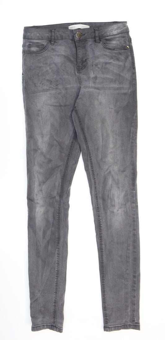George Womens Grey Cotton Skinny Jeans Size 10 L28 in Regular Zip