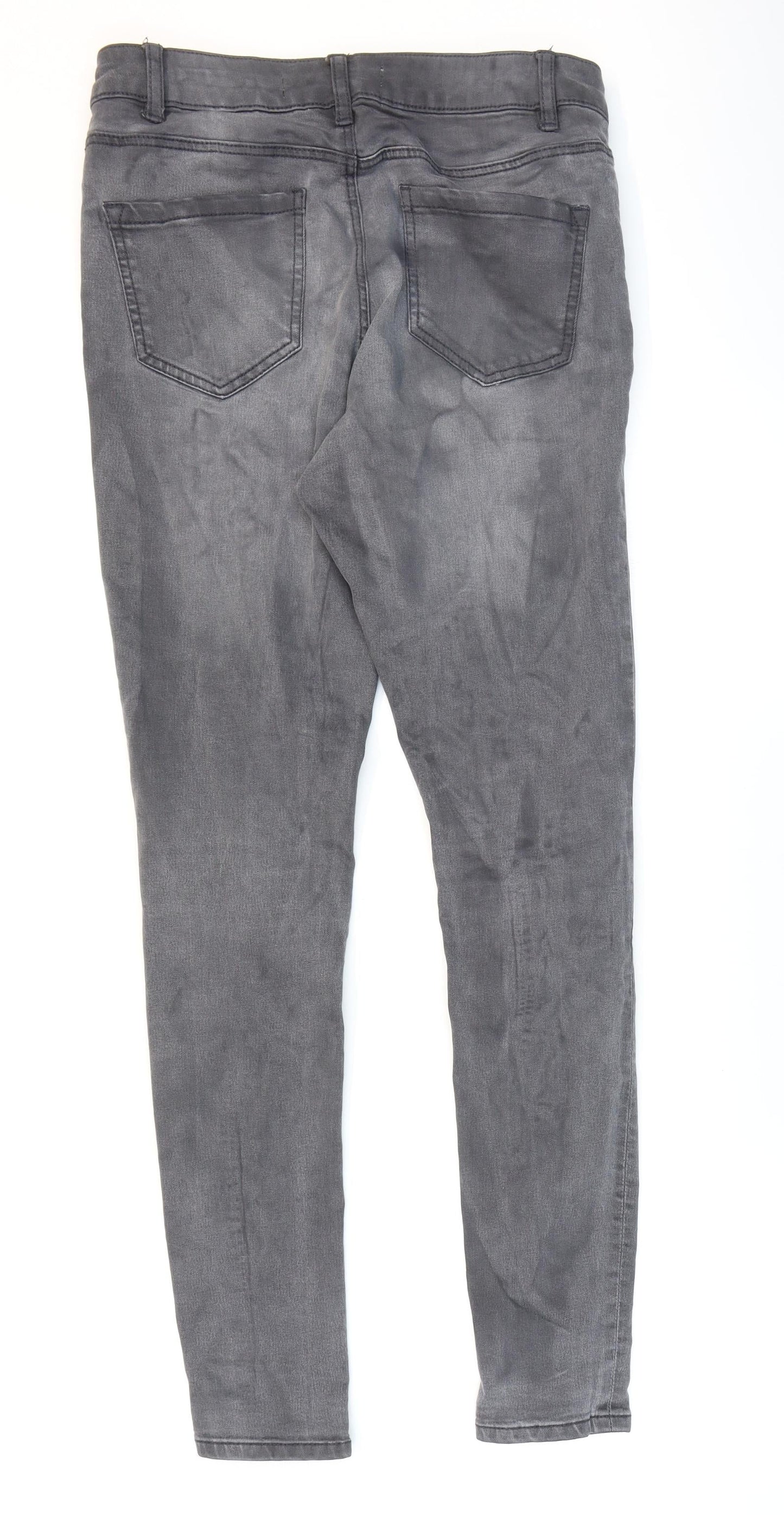 George Womens Grey Cotton Skinny Jeans Size 10 L28 in Regular Zip