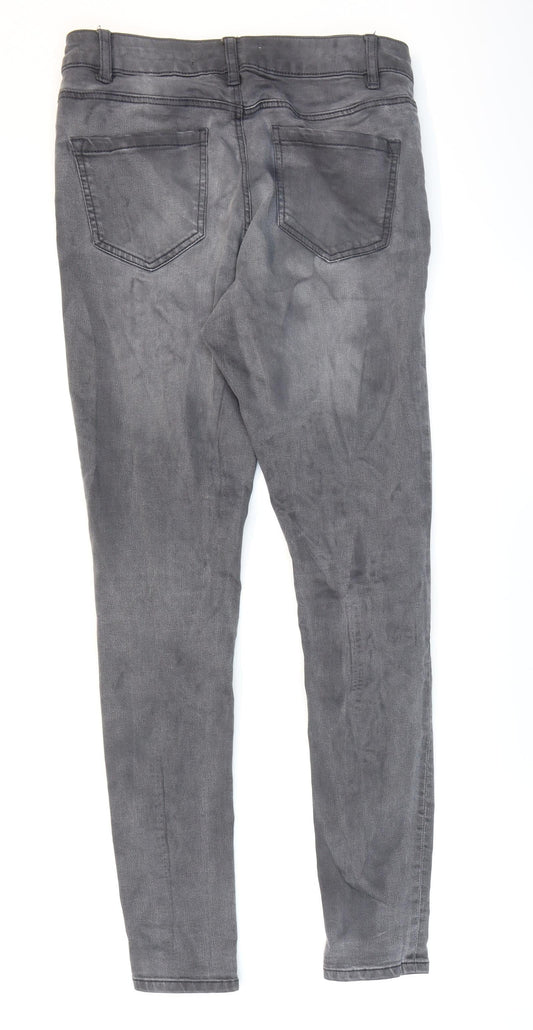George Womens Grey Cotton Skinny Jeans Size 10 L28 in Regular Zip