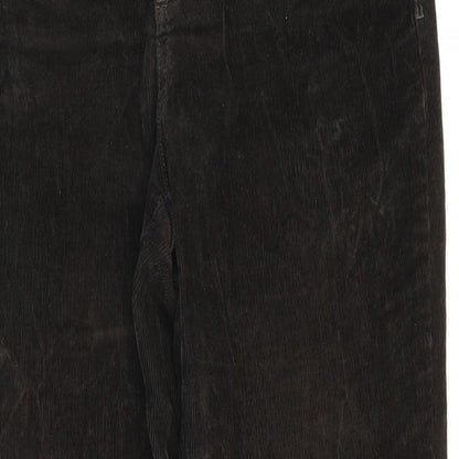 NYJD Womens Brown Cotton Chino Trousers Size 6 L26 in Regular Zip