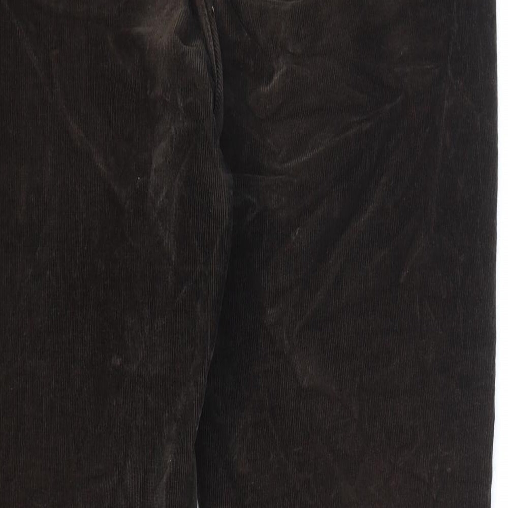 NYJD Womens Brown Cotton Chino Trousers Size 6 L26 in Regular Zip