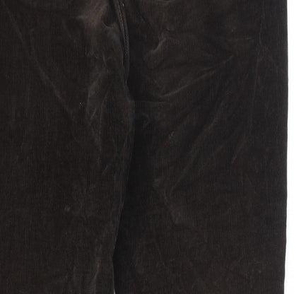 NYJD Womens Brown Cotton Chino Trousers Size 6 L26 in Regular Zip