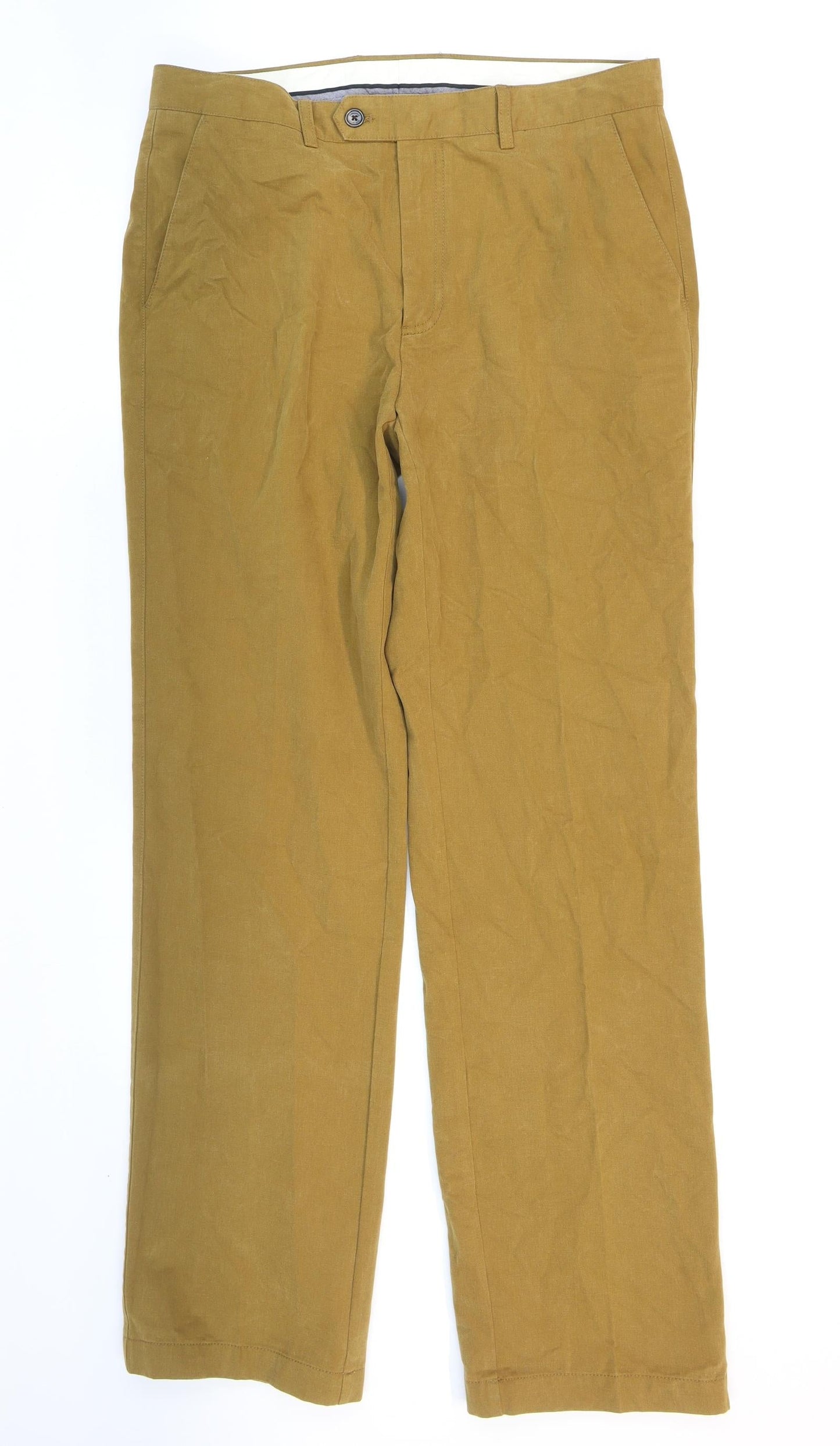 Womens UK Size 34 in John Lewis Regular Fit Dress Pants Brown Trousers