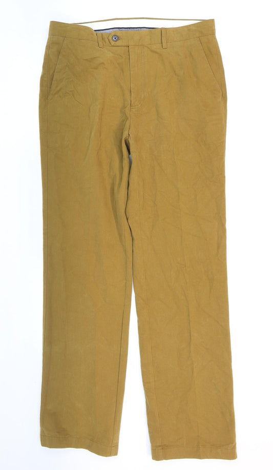 Womens UK Size 34 in John Lewis Regular Fit Dress Pants Brown Trousers