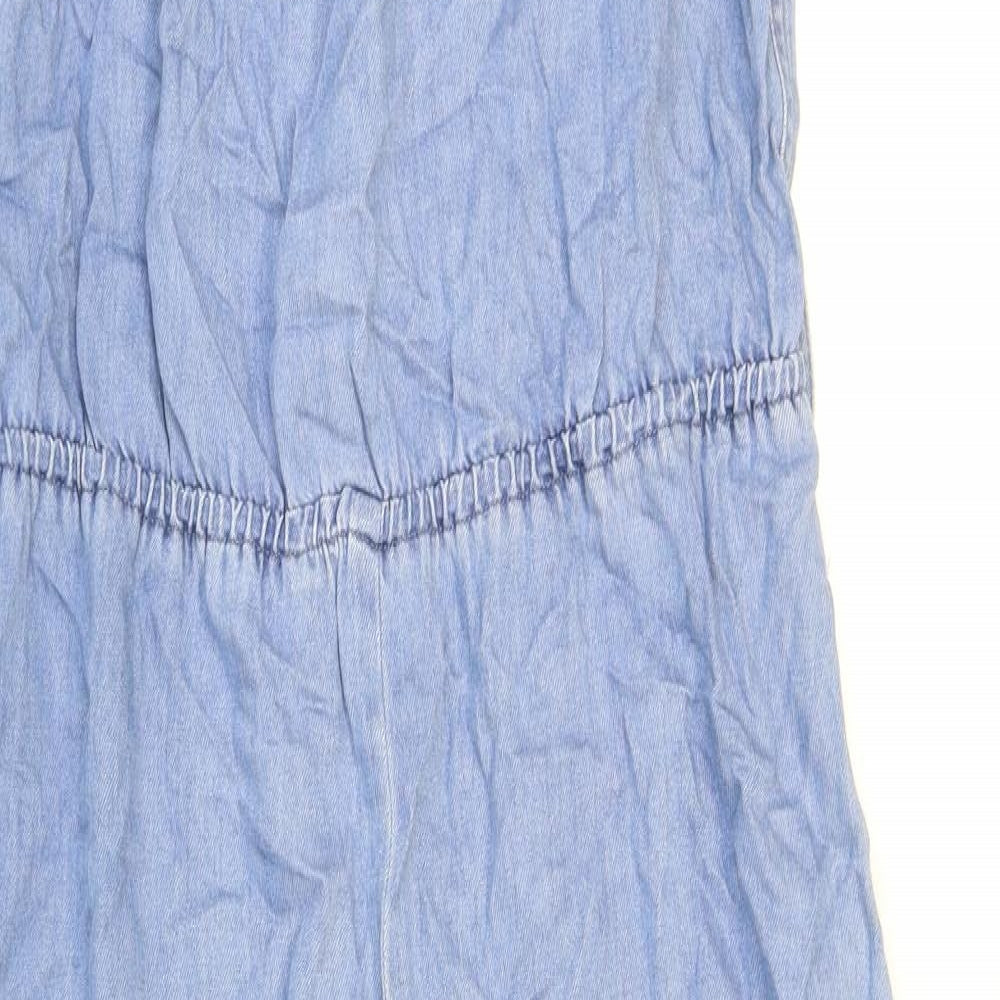 River Island Womens Blue Viscose Jumpsuit One-Piece Size 8 L22 in Zip