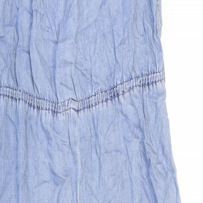 River Island Womens Blue Viscose Jumpsuit One-Piece Size 8 L22 in Zip