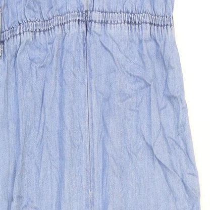 River Island Womens Blue Viscose Jumpsuit One-Piece Size 8 L22 in Zip