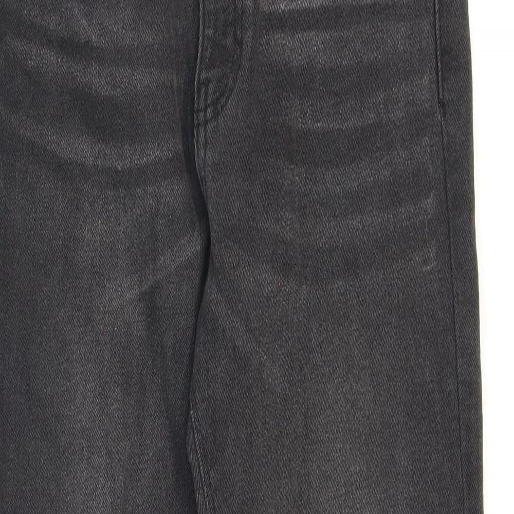 Pull&Bear Womens Black Cotton Straight Jeans Size 6 L27 in Regular Zip