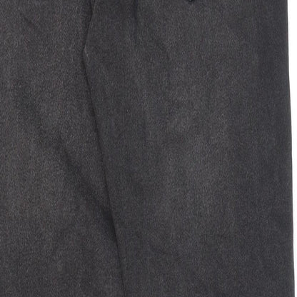 Pull&Bear Womens Black Cotton Straight Jeans Size 6 L27 in Regular Zip