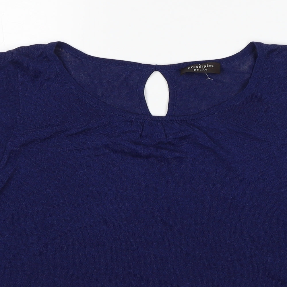 Womens UK Size M Principles Blue Basic T-Shirt