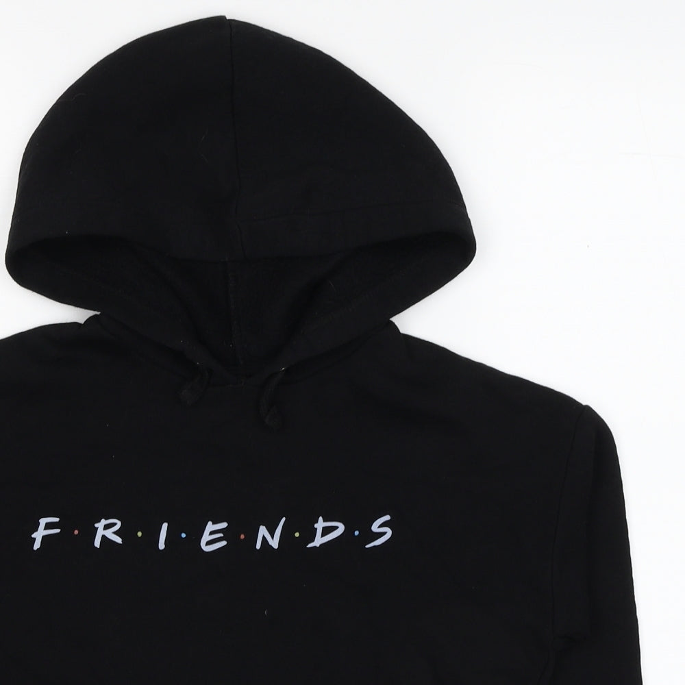 New Look Girls Black Cotton Pullover Hoodie Size 10-11 Years Pullover - Friends