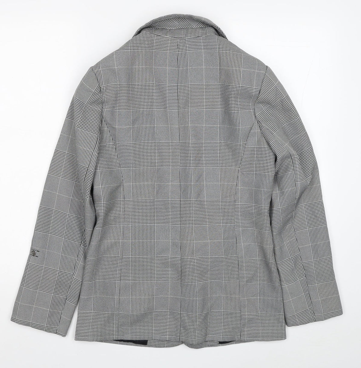 George Womens Black Plaid Jacket Blazer Size 10